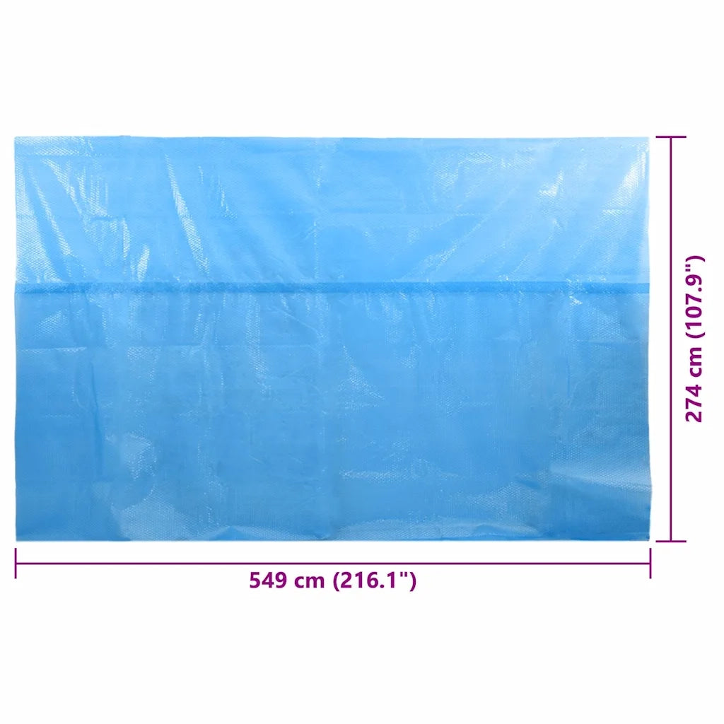 Telo Copripiscina Solare Copertura Rettangolare PE 549 x 274 cm Blu 90678