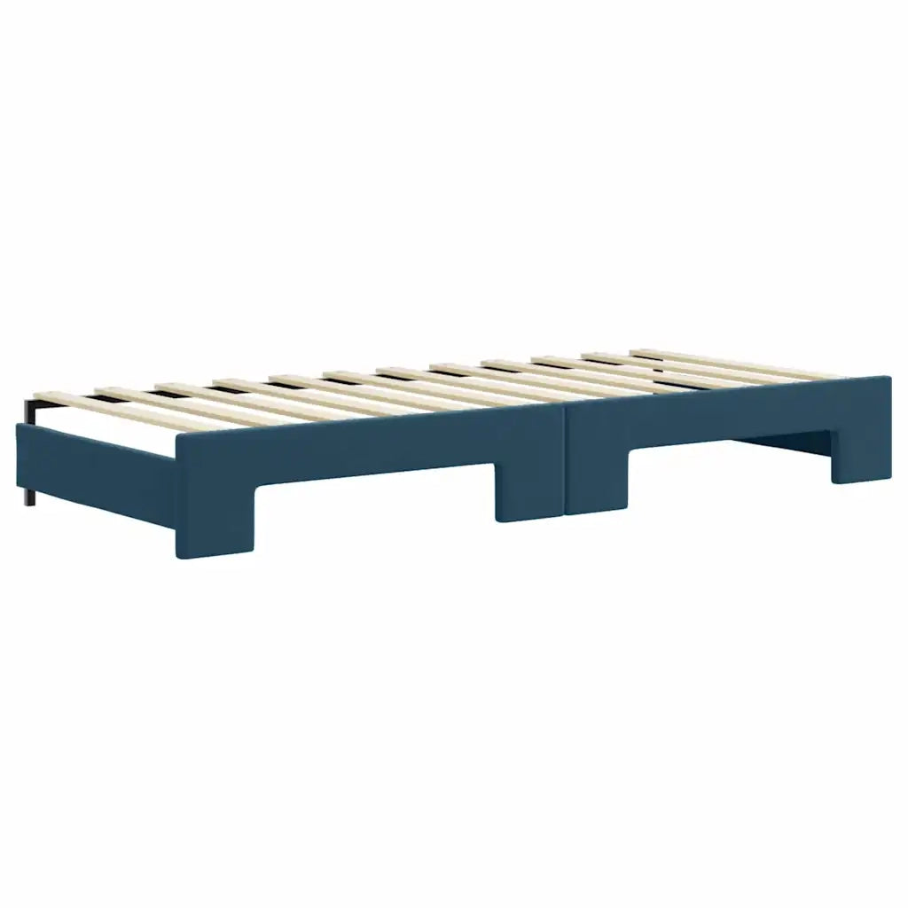 Divano Letto Estraibile con Materassi Blu 80x200 cm Velluto 3197079