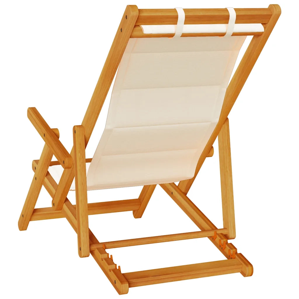 Sedia da Spiaggia Pieghevole Braccioli Legno Acacia&Textilene 4108067
