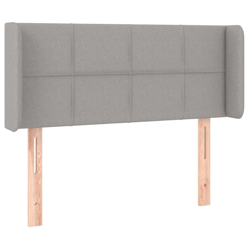 Testiera | Testata ad Orecchio Grigio Chiaro 103x16x78/88 cm in Tessuto