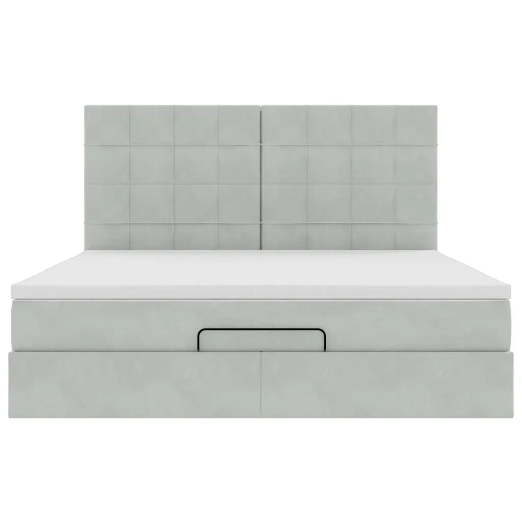 Struttura Letto Pouf con Materassi 160x200 cm in Velluto 3314330