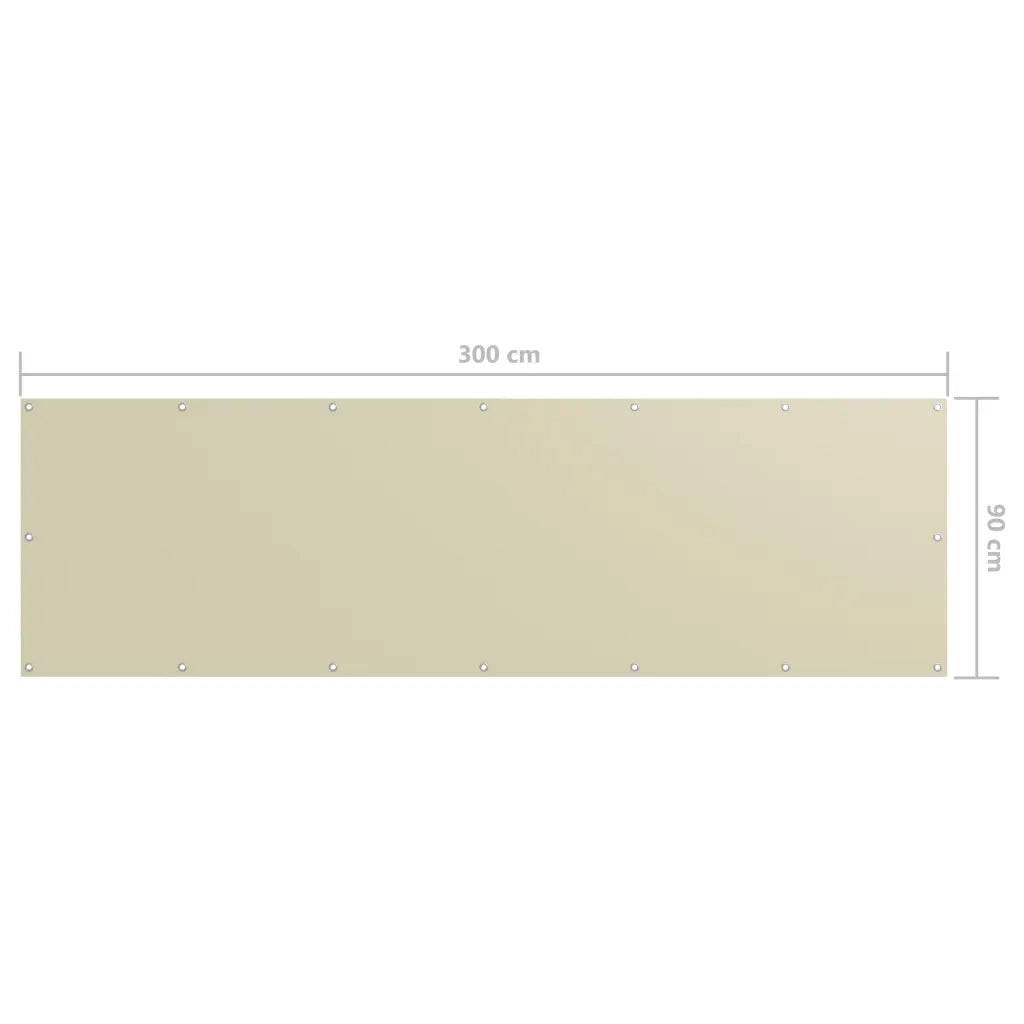 Schermo da balcone | Paravento da Balcone Crema 90x300 cm Tessuto Oxford