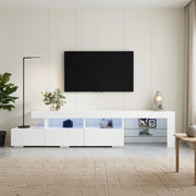 Cassettiera TV bianca lucida in MDF lunghezza 180 cm