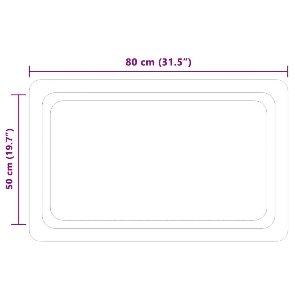 Specchio da bagno LED Trasparente 80 x 50 cm vetro temperato 42045836