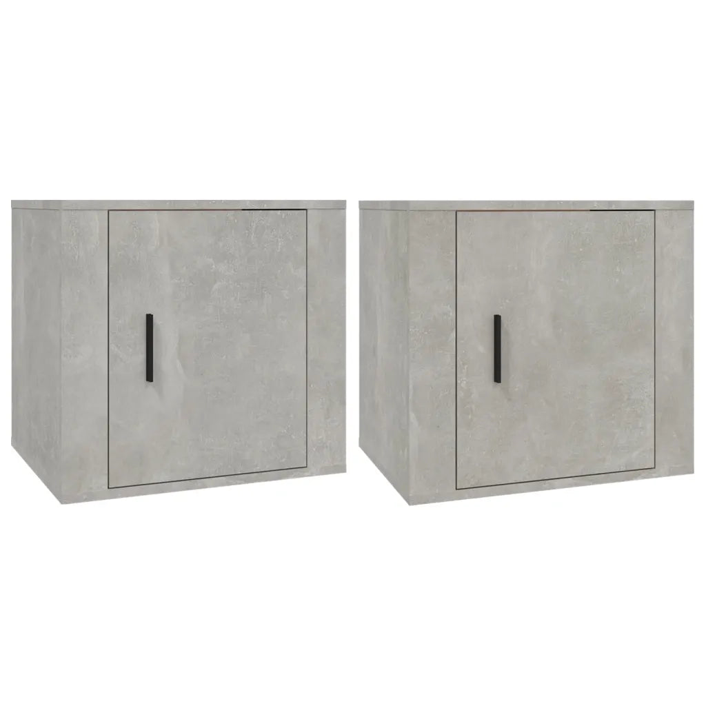 Comodini 2 pz-Set di 2 Tavolino da notte Grigio Cemento 50x39x47 cm