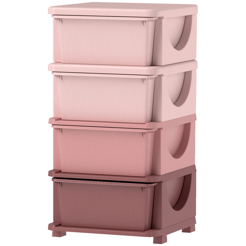 Cassettiera per bambini ¨C Minimal ¨C 4 cassetti, rosa, 37x37x76 cm