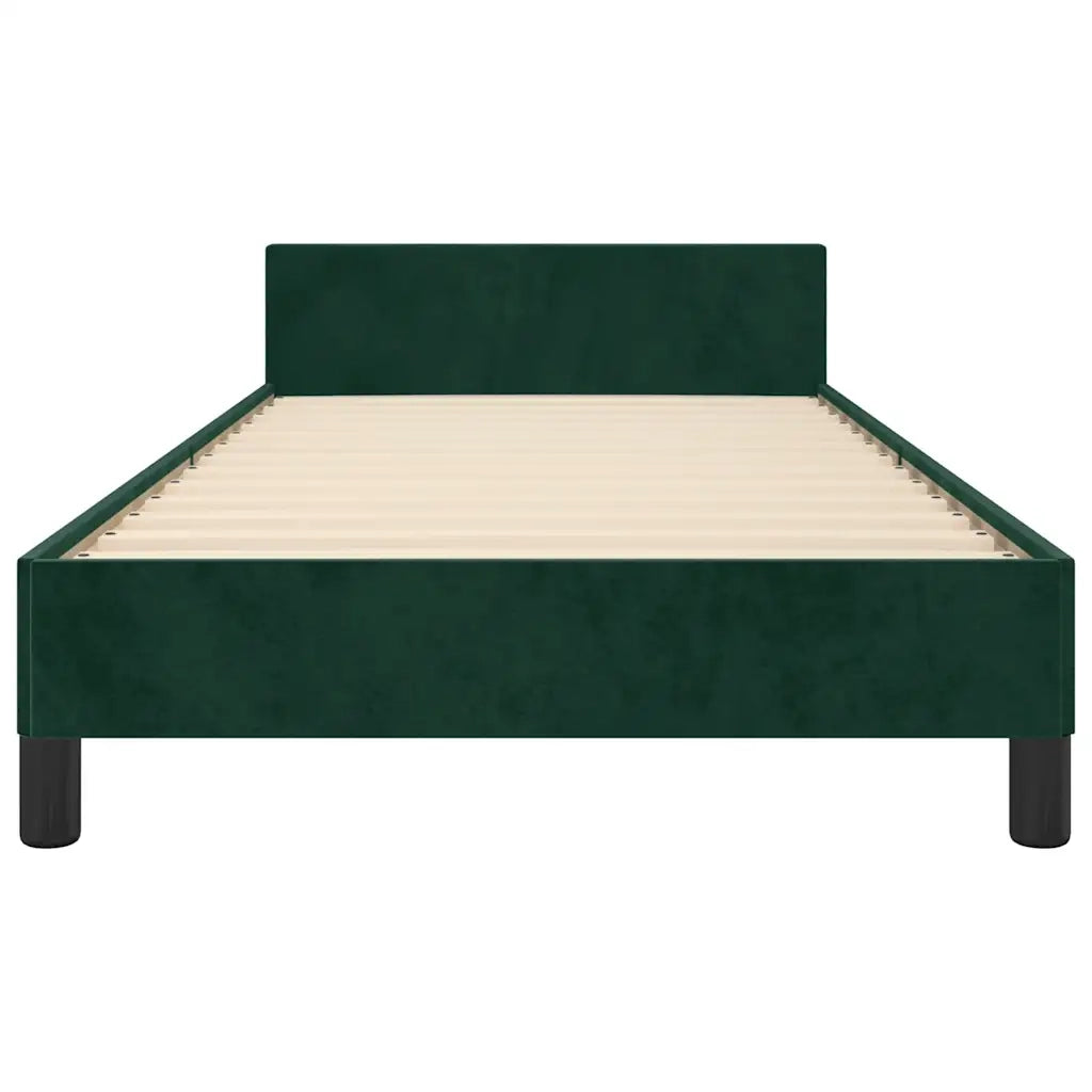 Letto singolo | Letto per adulti | Giroletto senza Materasso Verde Scuro 90x190 cm in Velluto
