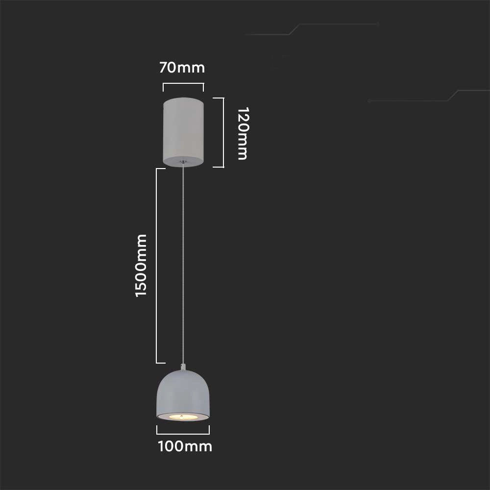 Lampada a sospensione LED 3000K grigia V-TAC VT-7794