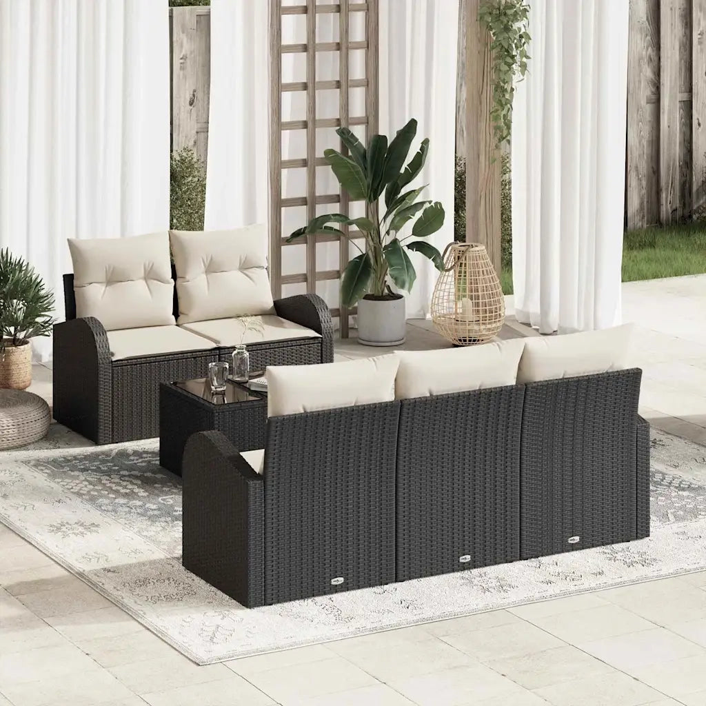 Set Divano da Giardino Nero 55 x 55 x 37 cm polyrattan 3345917