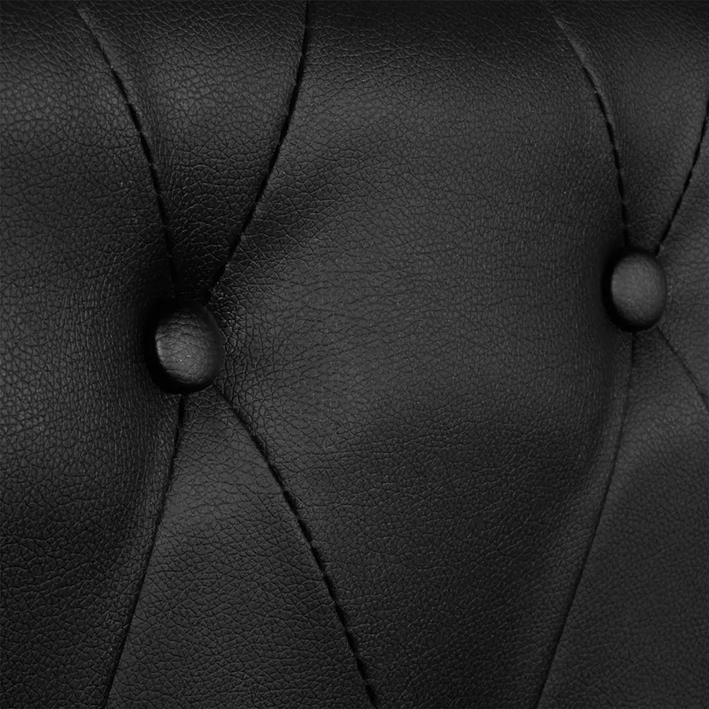 Divano Chesterfield a 2 Posti in Finta Pelle Nero 242369