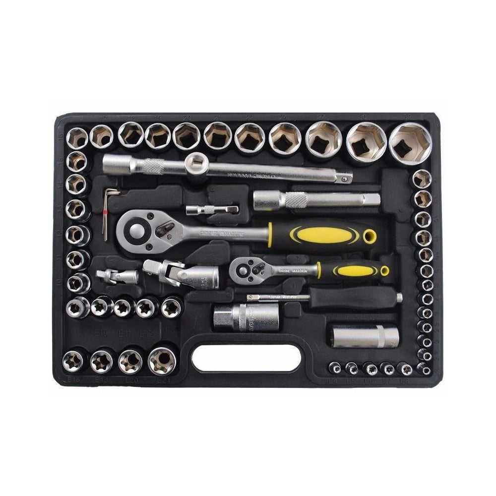 Trade Shop - Set Di Chiavi Cassetta Attrezzi Cricchetto Bussole Boccole Inserti Kit Da 109pz -
