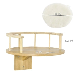 CUCCIA DA MURO PER GATTI Ø34 x 10,5 cm PLUSH OAK con cuscino
