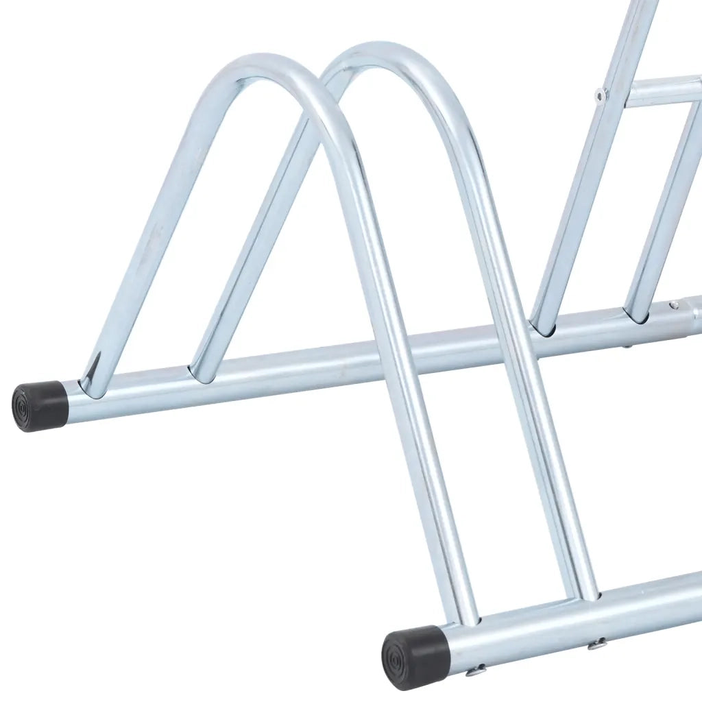 Supporto per 4 Bici da Pavimento Autoportante Acciaio Zincato 4005566