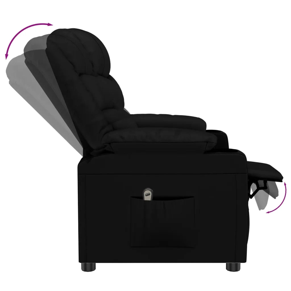 Poltrona Reclinabile Elettrica Nera in Similpelle 3143449