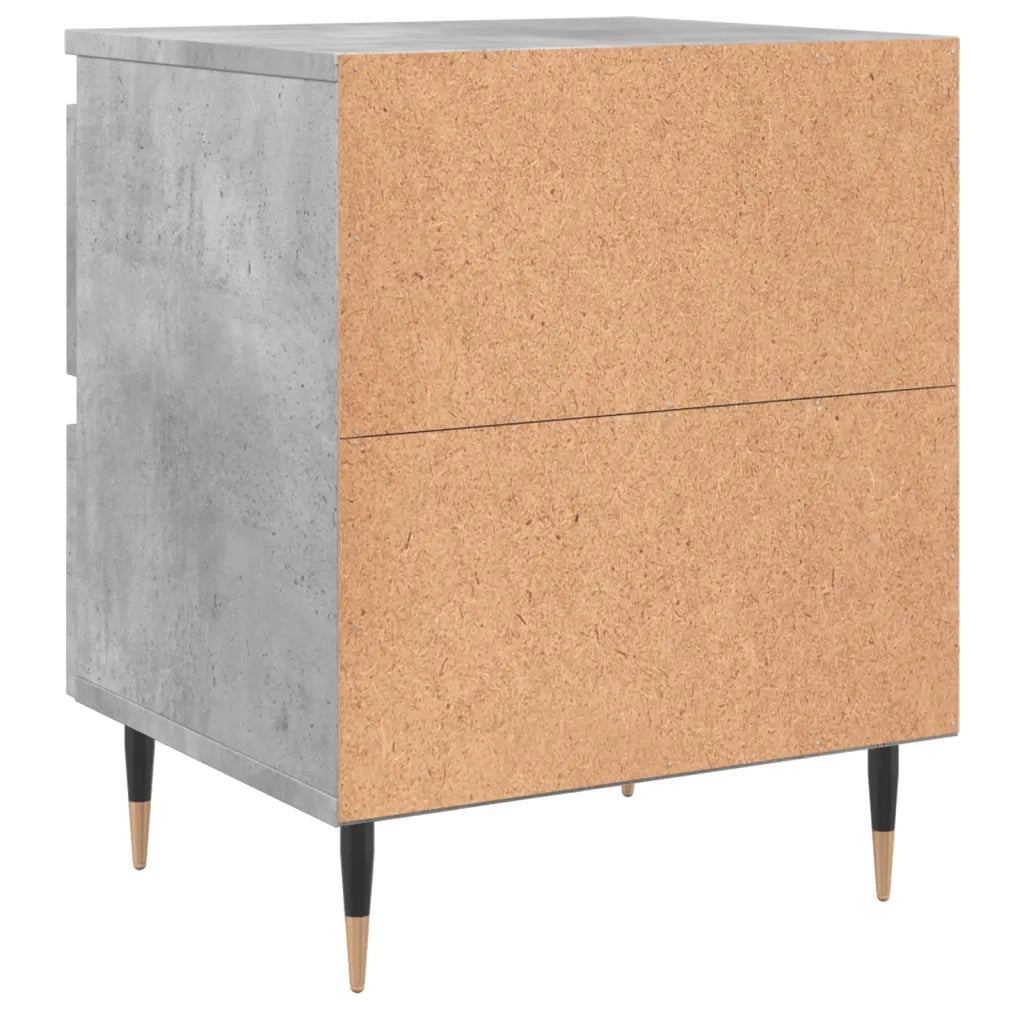 Comodino | Armadio da Notte | Mobiletto da notte Grigio Cemento 40x35x50 cm in Legno Multistrato