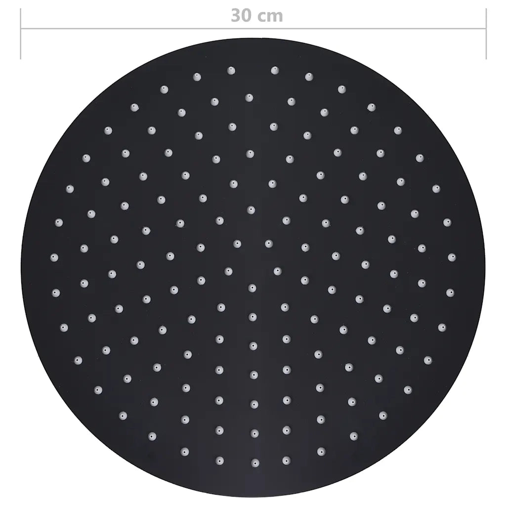 Testa Doccia a Pioggia in Acciaio Inox 30 cm Rotonda Nera CFW3081054