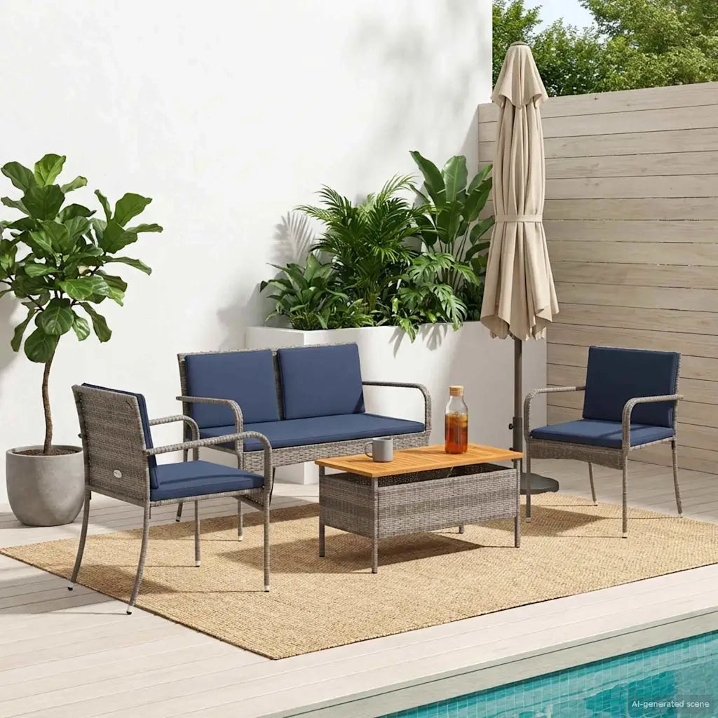 Set da giardino con cuscino acciaio 42025106