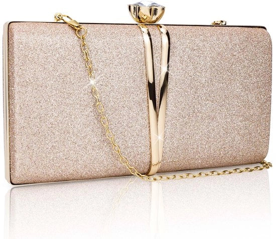 Borsa da sera per donna piccola clutch per sposa champagne piccola borsa a spalla con cinturino rimovibile borsa elegante da crossbody tasca da sera per matrimonio e festa