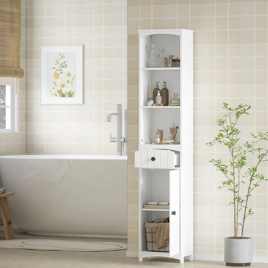Mobile bagno con 3 ripiani e 1 cassetto ¨C Xylo ¨C MDF bianco