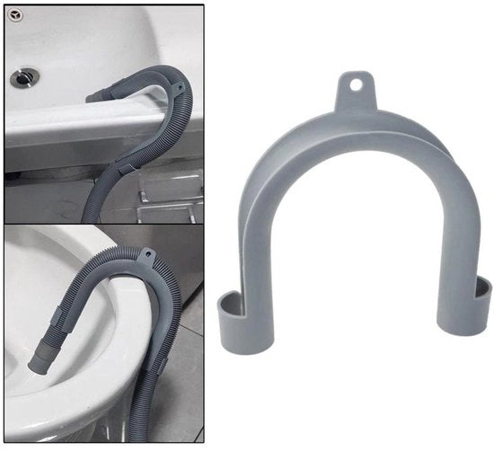 Supporto per tubo di scarico a forma di U - Ogni modello - Supporto per tubo di scarico - Adatto per lavatrici - 2 pezzi - Altezza 128 mm - Supporto per tubo di scarico