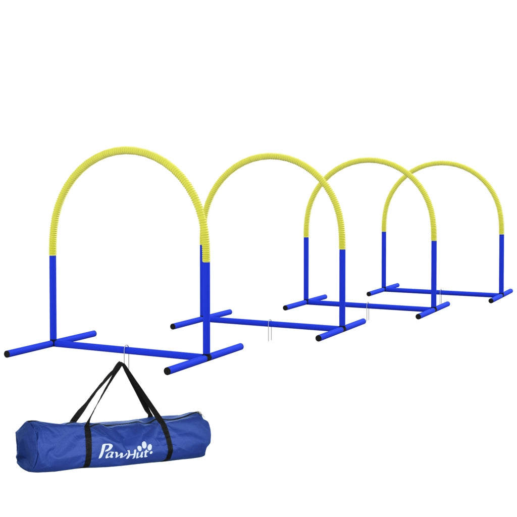 Set Agilita per Cani ¨C Minimal ¨C Blu+Giallo, 88x64x95 cm