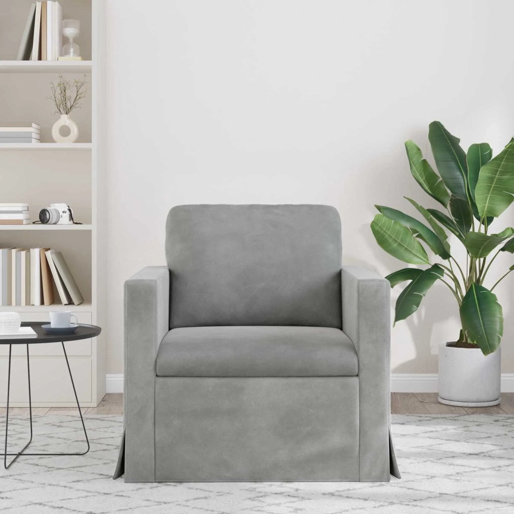 Divano Grigio chiaro 78 x 78 x 80 cm Velluto