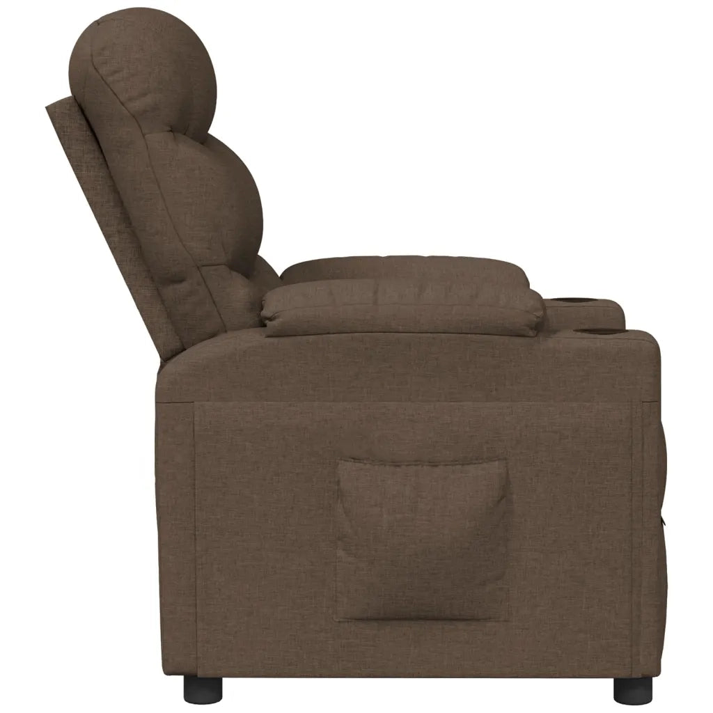 Poltrona Reclinabile in Tessuto Marrone 348074