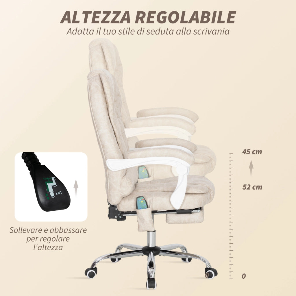 Sedia Massaggiante in Tessuto ¨C Minimal ¨C Crema