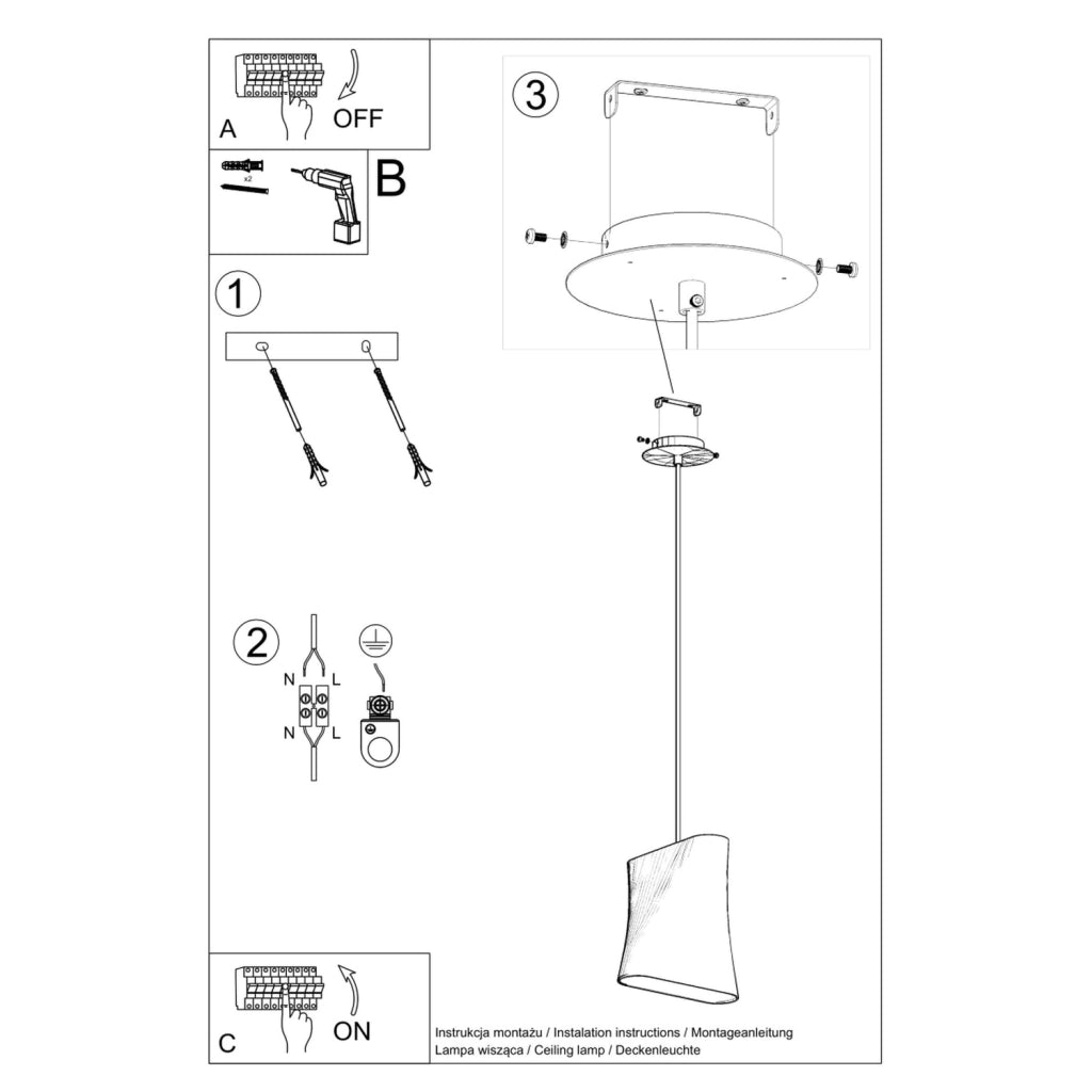Lampadario BLUM 2 bianco