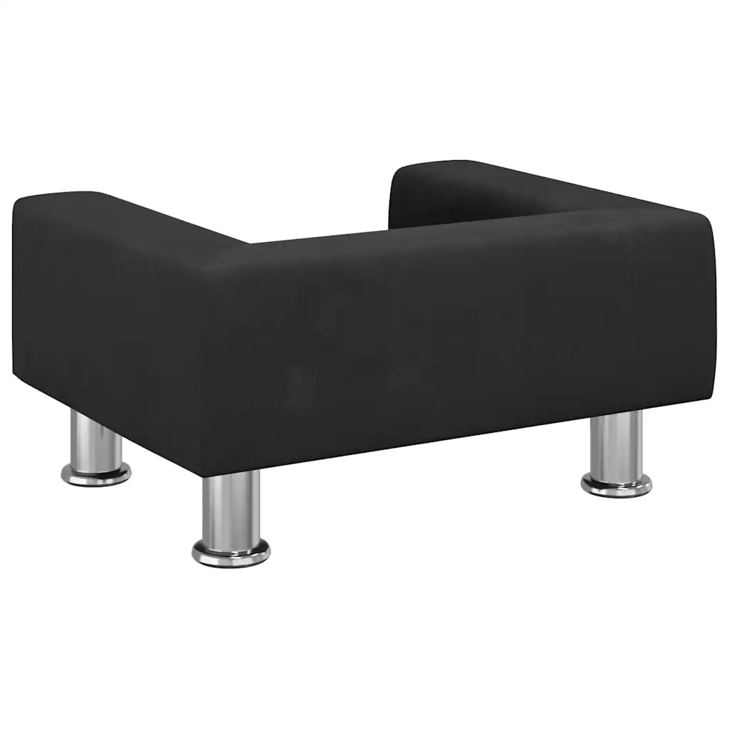 Divano per Bambini-Sofa-Divanetto Nero 50x40x26,5 cm in Velluto