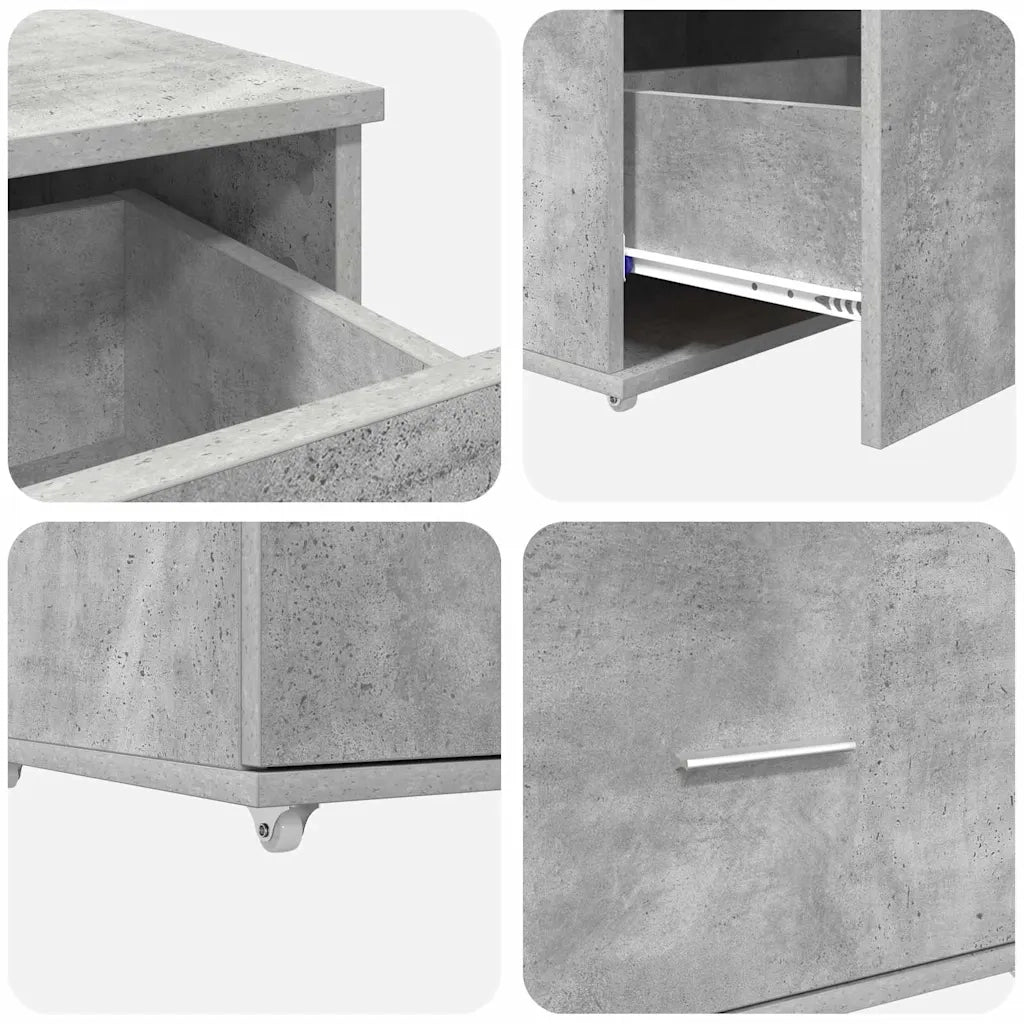 Mobile con Cassetti con ruota Grigio cemento 55 x 45 x 31 cm 869309