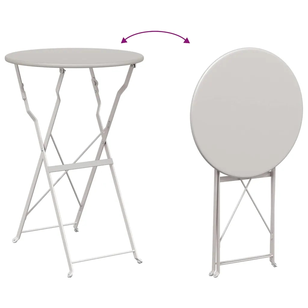 Set Bistro Pieghevole 3 pcs Beige Acciaio 42002971