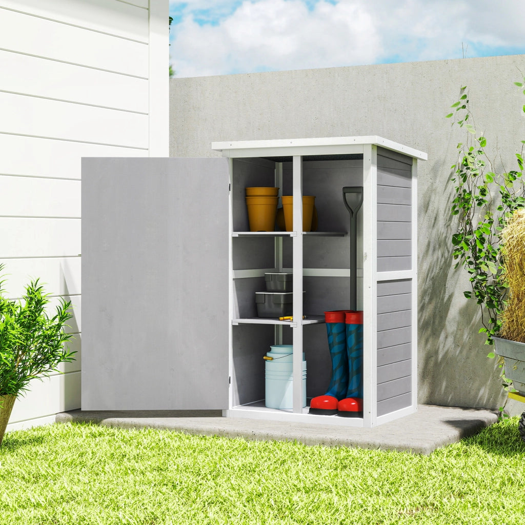 Casetta da Giardino con Ripiani ¨C Minimal ¨C 75x56x115cm Grigio