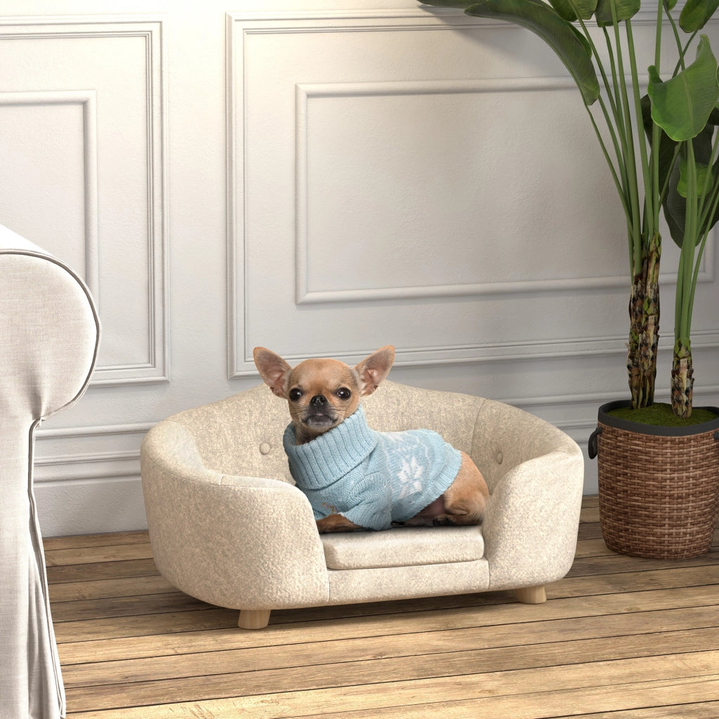 Letto per animali con cuscino ¨C Minimal ¨C crema 70x47x30 cm