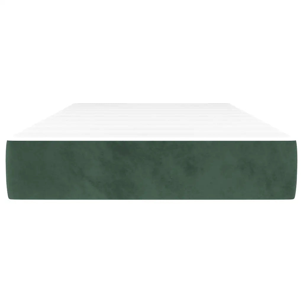Materasso a Molle Insacchettate Rigidità Media Verde Scuro 100x220x20 cm in Velluto 4016609
