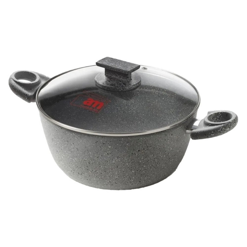 1pz casseruola con coperchio vetro 'cuore di pietra' ã˜ cm. 24 - 2 manici cod:ferx.7938954nlm