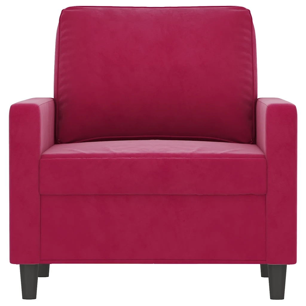 Poltrona Rosso Vino 60 cm Velluto 359183