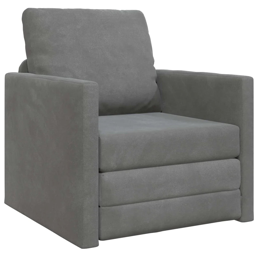 Divano letto-Sofa Letto-Daybed Grigio scuro 74 x 77 x 81 cm Velluto