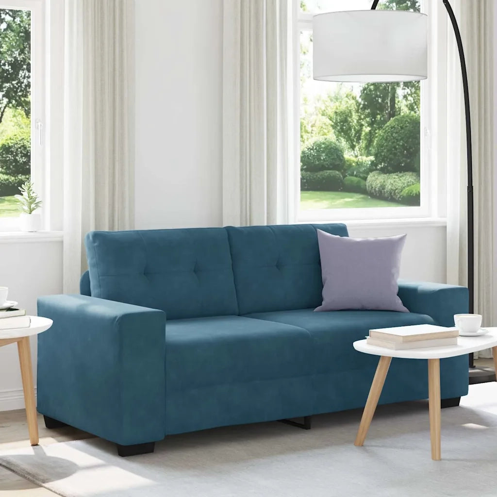 Divano Divanetto-Sofa Blu 140 cm in Velluto