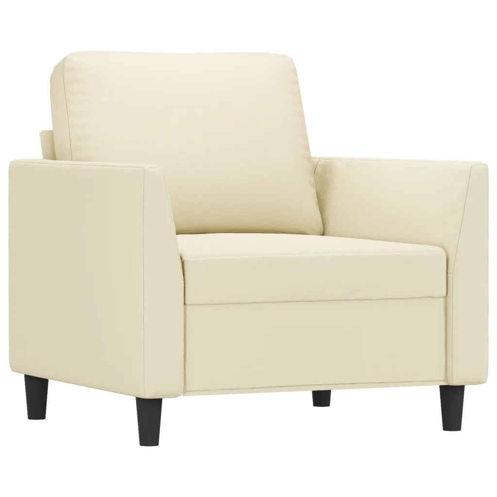 Set di Divani 3 pz con Cuscini crema in Similpelle 3201741