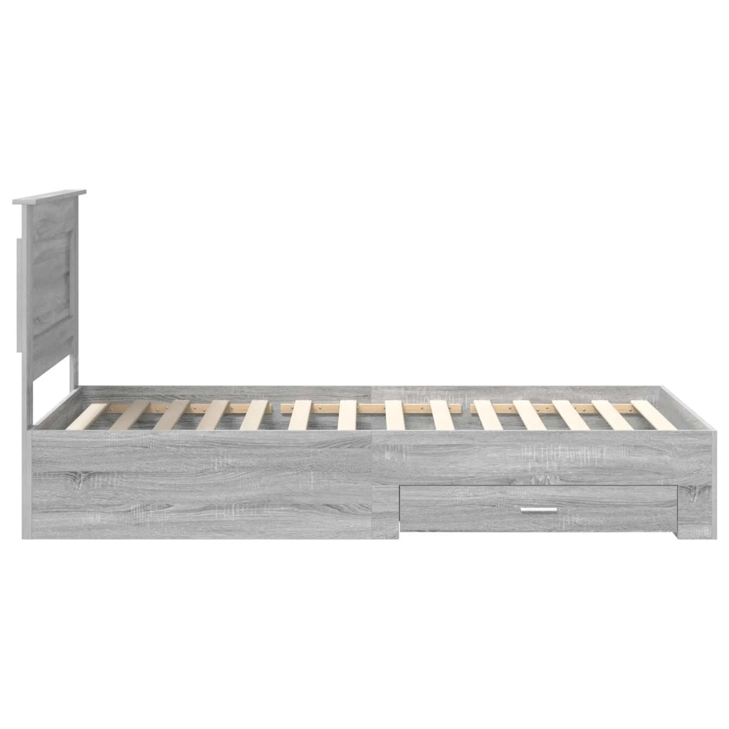 Struttura del letto-Giroletto Grigio Sonoma e Argento 75 x 190 cm 961123