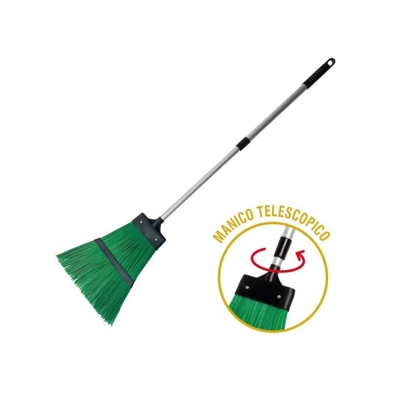 Scopa da giardino con manico telescopico cm 130