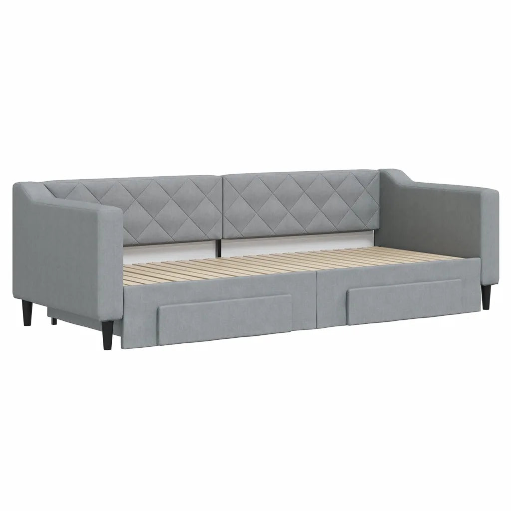 Divano letto | Sof¨¤ letto | Letto singolo Estraibile Cassetti Grigio Chiaro 80x200cm Tessuto
