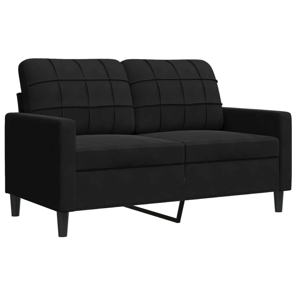 Set di Divani 2 pz con Cuscini e Rinforzi Nero in Velluto 3278416