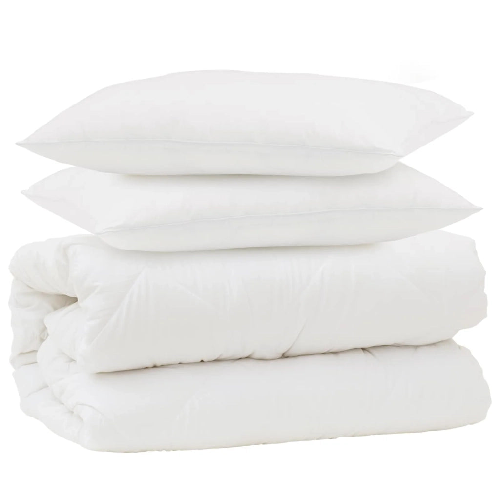 Set di Piumoni 3 pz | Duvet Bianco Microfibra e Piuma d'Oca