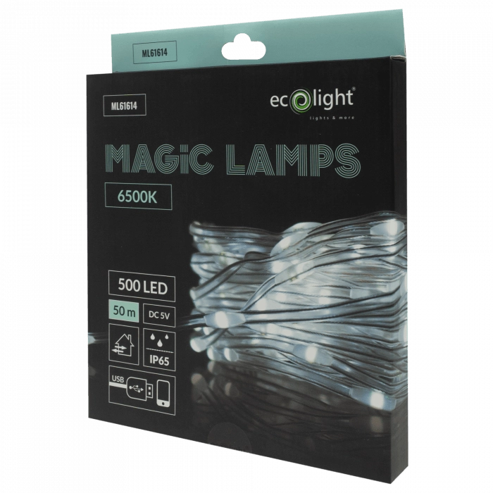 Catena luminosa esterna 500 LED 50m 6500K USB Bluetooth