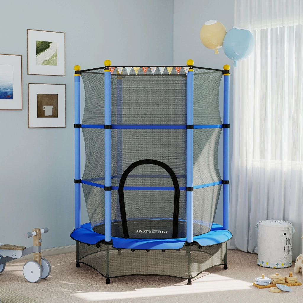 Trampolino per bambini ¨C Minimal ¨C ?140 cm, rete di sicurezza, blu