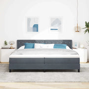 Letto a molle con testiera Grigio scuro 200 x 200 cm Velluto 3341433