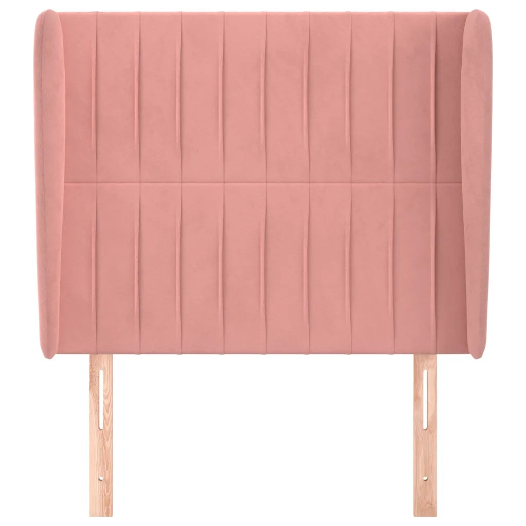 Testiera | Testata ad Orecchio Rosa 93x23x118/128 cm in Velluto