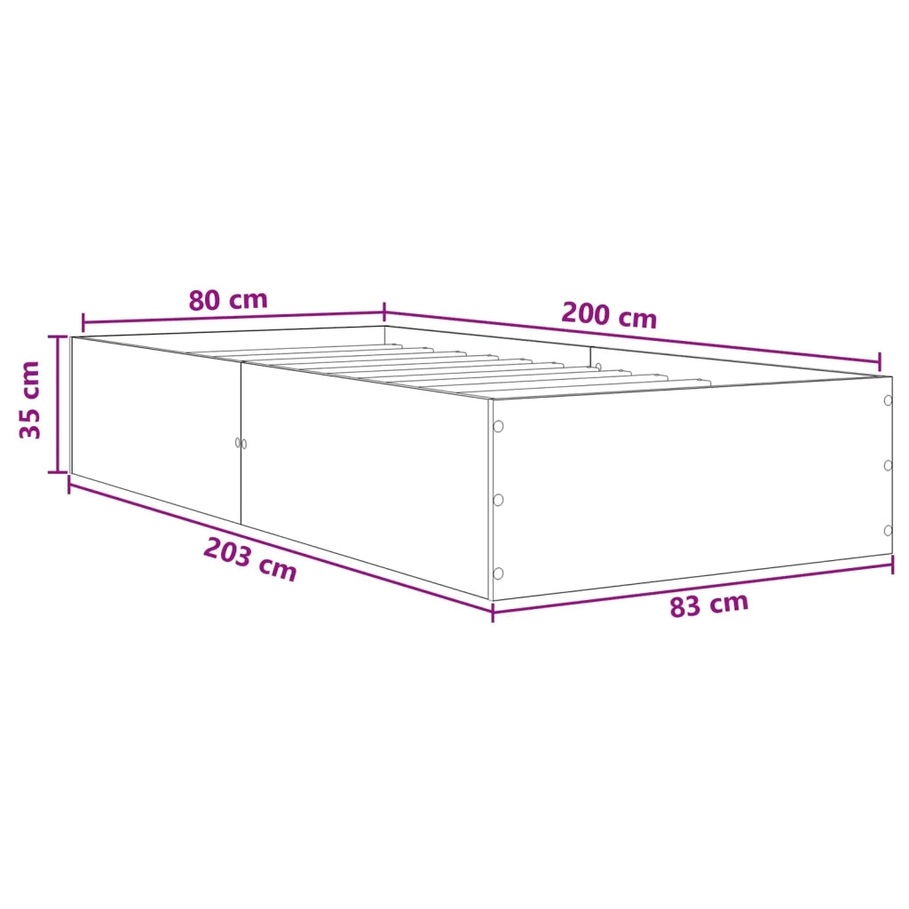 Struttura letto a pavimento Bianco 80 x 200 cm 3429541